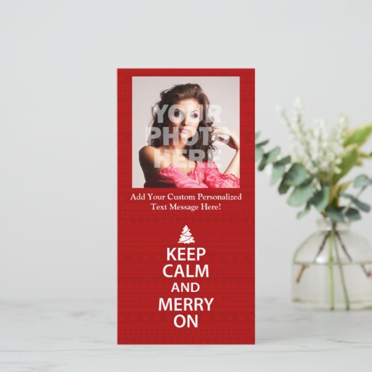 Kalm houden en Merk op Feestdagenkaart (Staand voorkant)