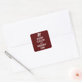 Kalm houden en Merk op Vierkante Sticker (Envelop)