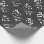Kalm houden en Merry op Chalkboard Funny Holiday Cadeaupapier (Hoek)