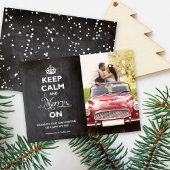 Kalm houden en Merry op Chalkboard Funny Holiday Feestdagenkaart
