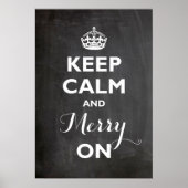 Kalm houden en Merry op Chalkboard Funny Holiday Poster (Voorkant)