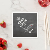 Kalm houden en Merry op Chalkboard Funny Holiday Servetten (Insitu)