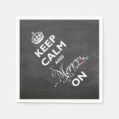 Kalm houden en Merry op Chalkboard Funny Holiday Servetten (Voorkant)