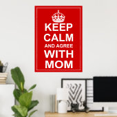 Kalm houden en met mama overeenkomen poster (Thuiskantoor)