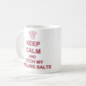 Kalm houden en mijn smeltzout passen - rode tekst koffiemok (Voorkant links)