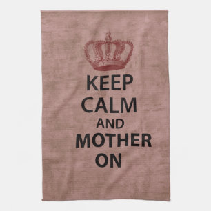Kalm houden en moeder aan theedoek