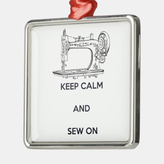 Kalm houden en naaien metalen ornament (Links)