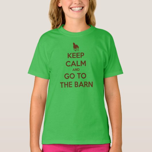 Kalm houden en naar Barn Horse Lovers gaan T-shirt (Voorkant)