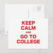 Kalm houden en naar college gaan briefkaart (Voorkant / Achterkant)