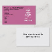 Kalm houden en naar de spa gaan afsprakenkaartje (Voorkant / Achterkant)