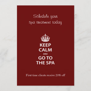 Kalm houden en naar de spa gaan kaart