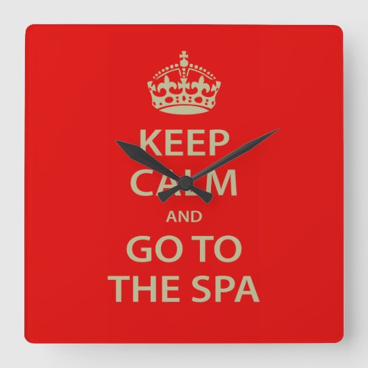 Kalm houden en naar de spa gaan vierkante klok (Voorkant)