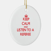 Kalm houden en naar een referentie luisteren keramisch ornament (Rechts)