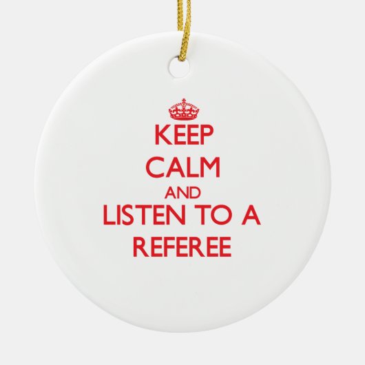 Kalm houden en naar een referentie luisteren keramisch ornament (Voorkant)