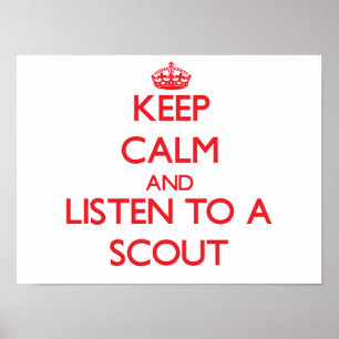Kalm houden en naar een scout luisteren poster