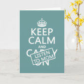 Kalm houden en naar mama luisteren (in elke kleur) kaart (Gele Bloem)