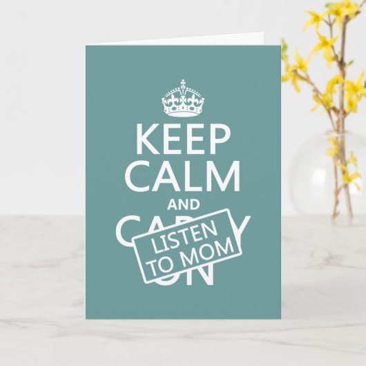Kalm houden en naar mama luisteren (in elke kleur) kaart (Gele Bloem)