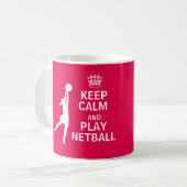 Kalm houden en Netball Quote afspelen Koffiemok (Voorkant links)