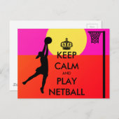 Kalm houden en Netball Slogan afspelen Briefkaart (Voorkant / Achterkant)