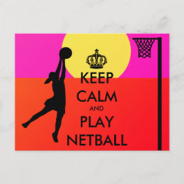 Kalm houden en Netball Slogan afspelen Briefkaart