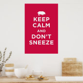 Kalm houden en niet neeze poster (Keuken)