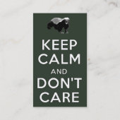 Kalm houden en niets om visitekaartje (Achterkant)