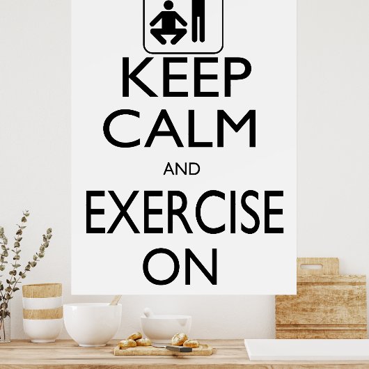 Kalm houden en oefenen op poster (Keuken)