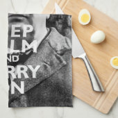 Kalm houden en on-Winston Churchill meenemen Theedoek (Quarter Fold)