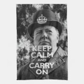 Kalm houden en on-Winston Churchill meenemen Theedoek (Verticaal)