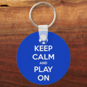 Kalm houden en op blauw afspelen sleutelhanger (Voorkant)
