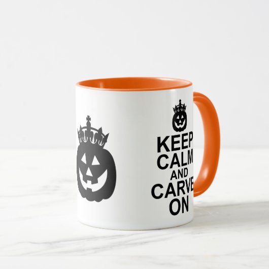 Kalm houden en op Halloween pompoen kruipen Mok (Voorkant rechts)