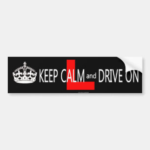 Kalm houden en op L bord rijden Bumpersticker