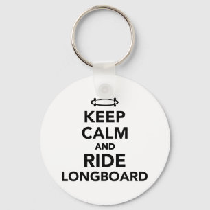 Kalm houden en op Longboard rijden Sleutelhanger