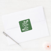 Kalm houden en op - paarden, alle kleuren vierkante sticker (Envelop)