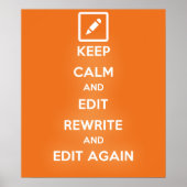 Kalm houden en opnieuw schrijven en bewerken poster (Voorkant)
