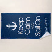 Kalm houden en opslaan strandlaken (Voorkant)