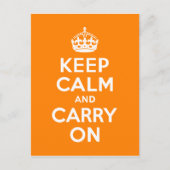 Kalm houden en Oranje uitvoeren Briefkaart (Voorkant)