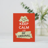 Kalm houden en origineel zijn briefkaart (Staand voorkant)