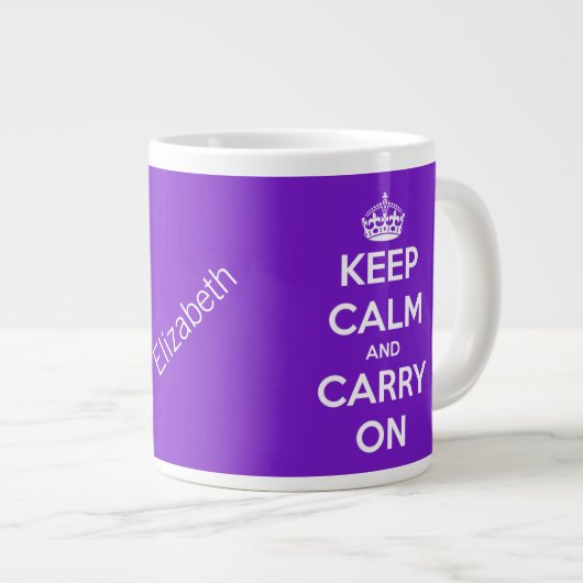 Kalm houden en Paarse Jumbo-Mok uitvoeren Grote Koffiekop (Voorkant rechts)