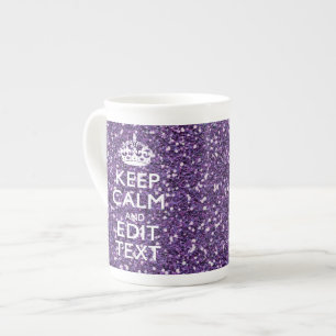 Kalm houden en Paarse Mauve Porselein Kop