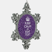 Kalm houden en Paarse Mauve Tin Sneeuwvlok Ornament (Links)