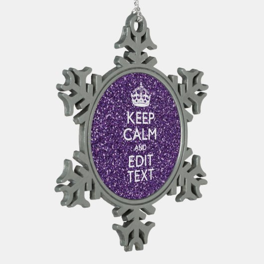 Kalm houden en Paarse Mauve Tin Sneeuwvlok Ornament (Links)