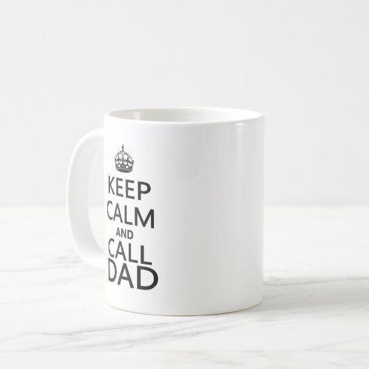 Kalm houden en Pap bellen Koffiemok (Voorkant links)