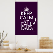 Kalm houden en Pap bellen Poster (Keuken)