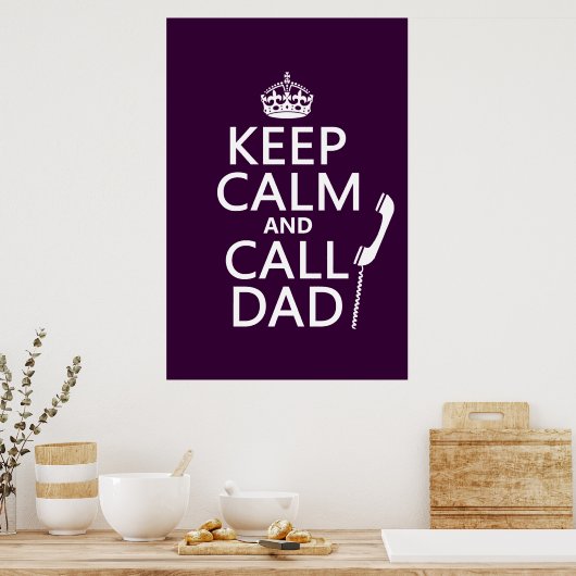 Kalm houden en Pap bellen Poster (Keuken)