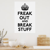 Kalm houden en parodieafdrukken uitvoeren poster (Keuken)