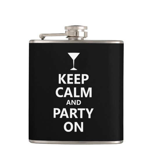 Kalm houden en Partij aan Heupfles (Voorkant)