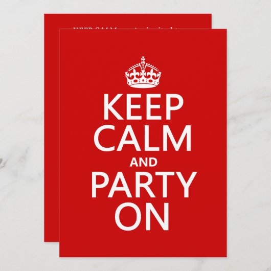 Kalm houden en Partij aan (in om het even welke kl Kaart (Voorkant / Achterkant)