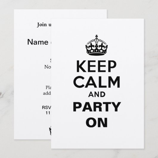 Kalm houden en Partij aan Kaart (Voorkant / Achterkant)