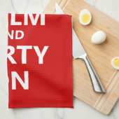 Kalm houden en Partij aan Theedoek (Quarter Fold)